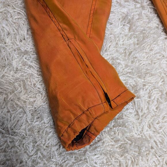 Vintage X-Riss X-Ross Silk Quilted Vest and Pleated Pants Suit Set Orange - Picture 12 of 14